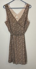 Women s Leopard Print Dress XL Sleeveless V-neck Tie Back Animal A-line Dainty