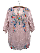 Johnny Was Sindri Blush Embroidered Tunic Top Sz XL NWT