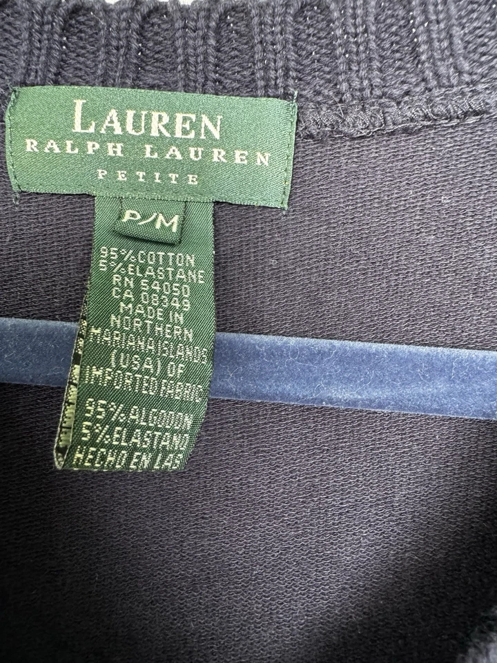 Lauren Ralph Lauren Petite Med V - Neck knit dress Made in USA Preppy Old Money - Image 3 of 4