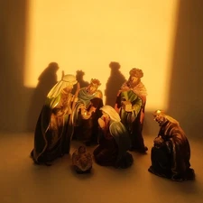 6 Piece Porcelain Nativity Set 11” Enchanted Forest 2019