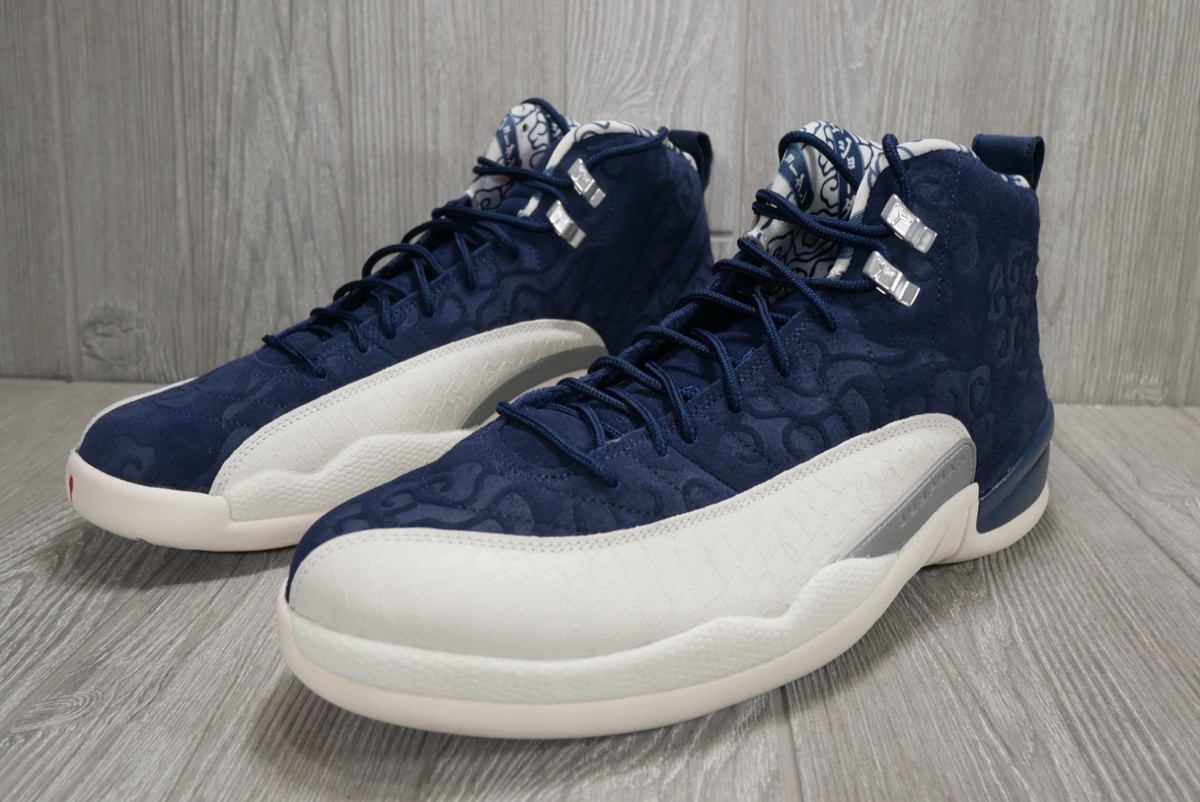 Air Jordan 12 ホワイト/ネイビー Nike Air Jordan 12 PRM Men Sz 13 BV8016 445 International Flight