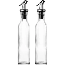 Set of 2 Olive Oil and Vinegar Dispensers Cruet Glass Bottles 250ml By Juvale