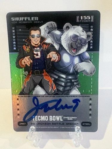 Bo Jackson Battle Arena Tecmo #JMA7 Shuffler Steel Auto Jim McMahon