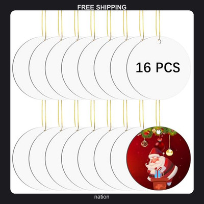 16 pcs metal sublimation ornaments blank Christmas tree decor DIY crafts