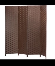 Brown Four Panel Room Divider