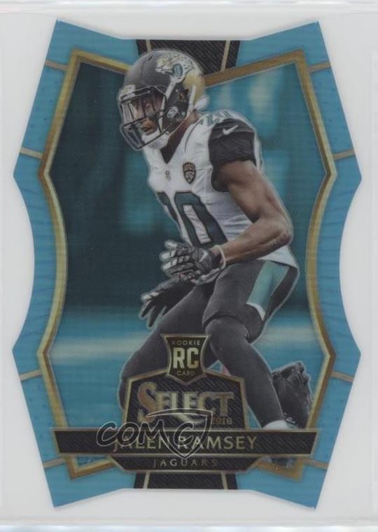 2016 Panini Select Premier Level Die-Cut Light Blue Prizm /125 Jalen Ramsey h8k