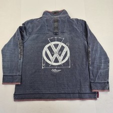 FAT FACE Volkswagon Sweatshirt XXL Blue Mens 1/4 Zip 100% Cotton Logo VW