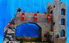 1/35 Military Diorama Base with 6 Soldiers Set, Battle Scene, Handmade, Japan