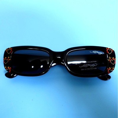 Ed Hardy Burnin Love Sunglasses Black 100% UV Protection