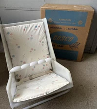 Vtg Cosco Baby Carrier Infant Seat Pumpkin Seat RARE Reborn Baby 1960s Prop