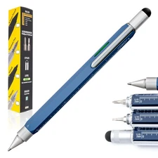 USA 9-in-1 Tool Ballpoint Pen in Blue – Multifunctional Pen with Stylus, Scre...