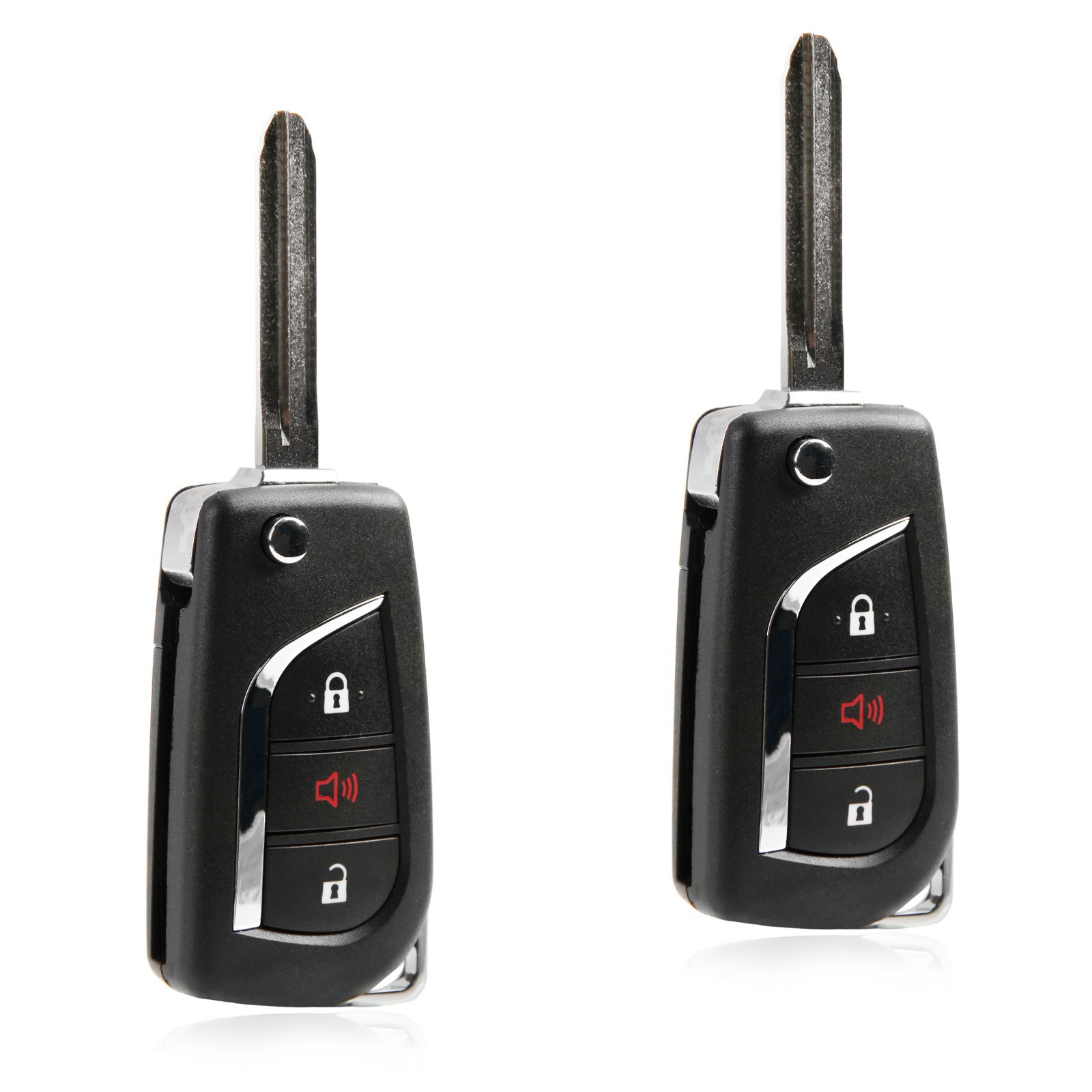 2 Remote Keyless Entry Fob Replacement Flip Key For Toyota 3b (MOZB41TG, G)