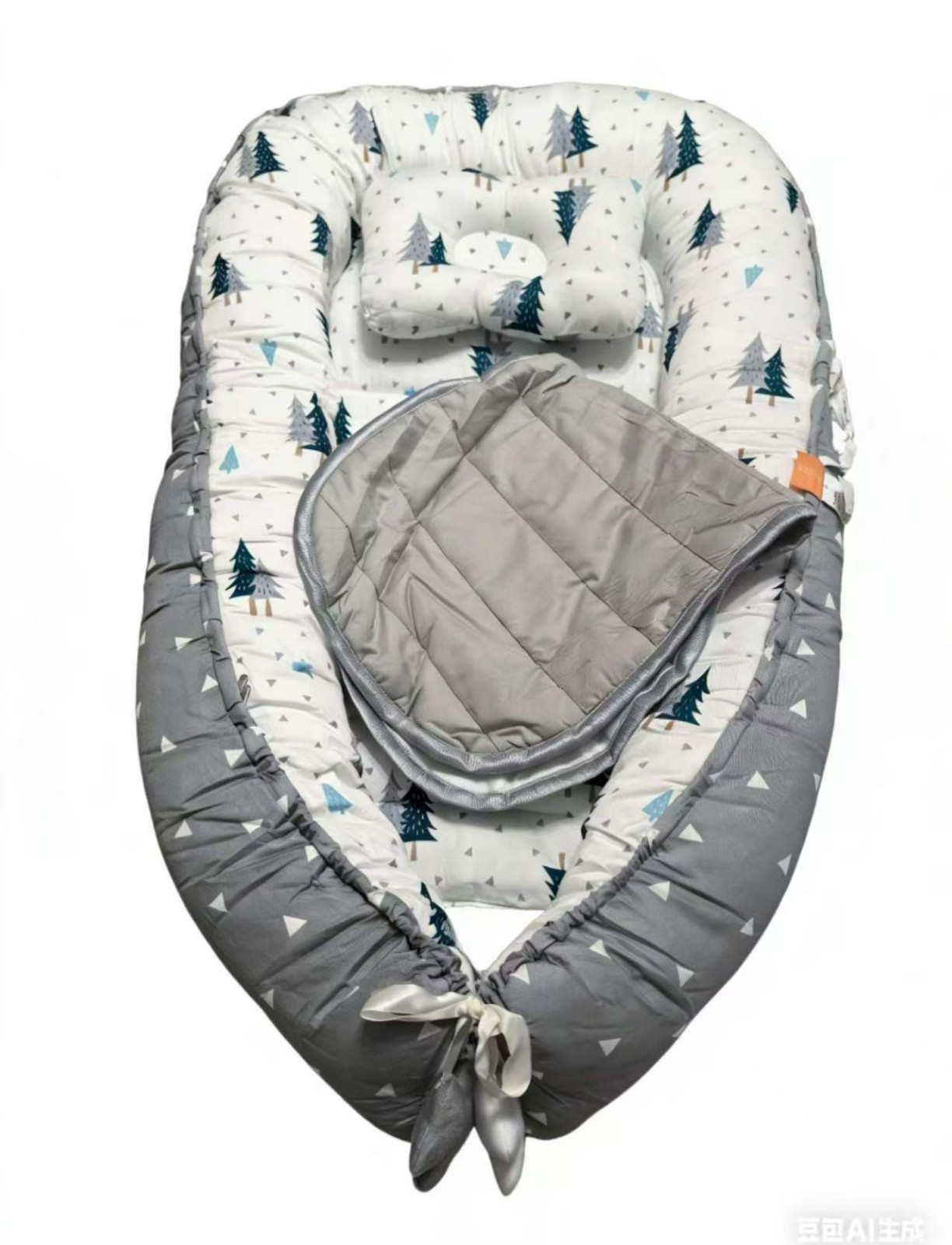Baby Lounger - 100% Cotton Breathable Infant Lounger for Newborn, Portable Baby