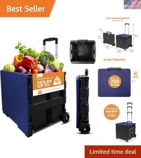 Telescopic Handle Collapsible Utility Cart - Blue, Ideal for Shopping  Outdoor