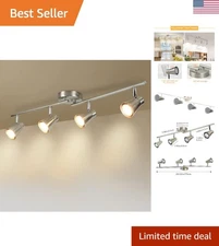 DLLT 4-Light Adjustable LED Track Lighting Kit in Brushed Nickel Finish
