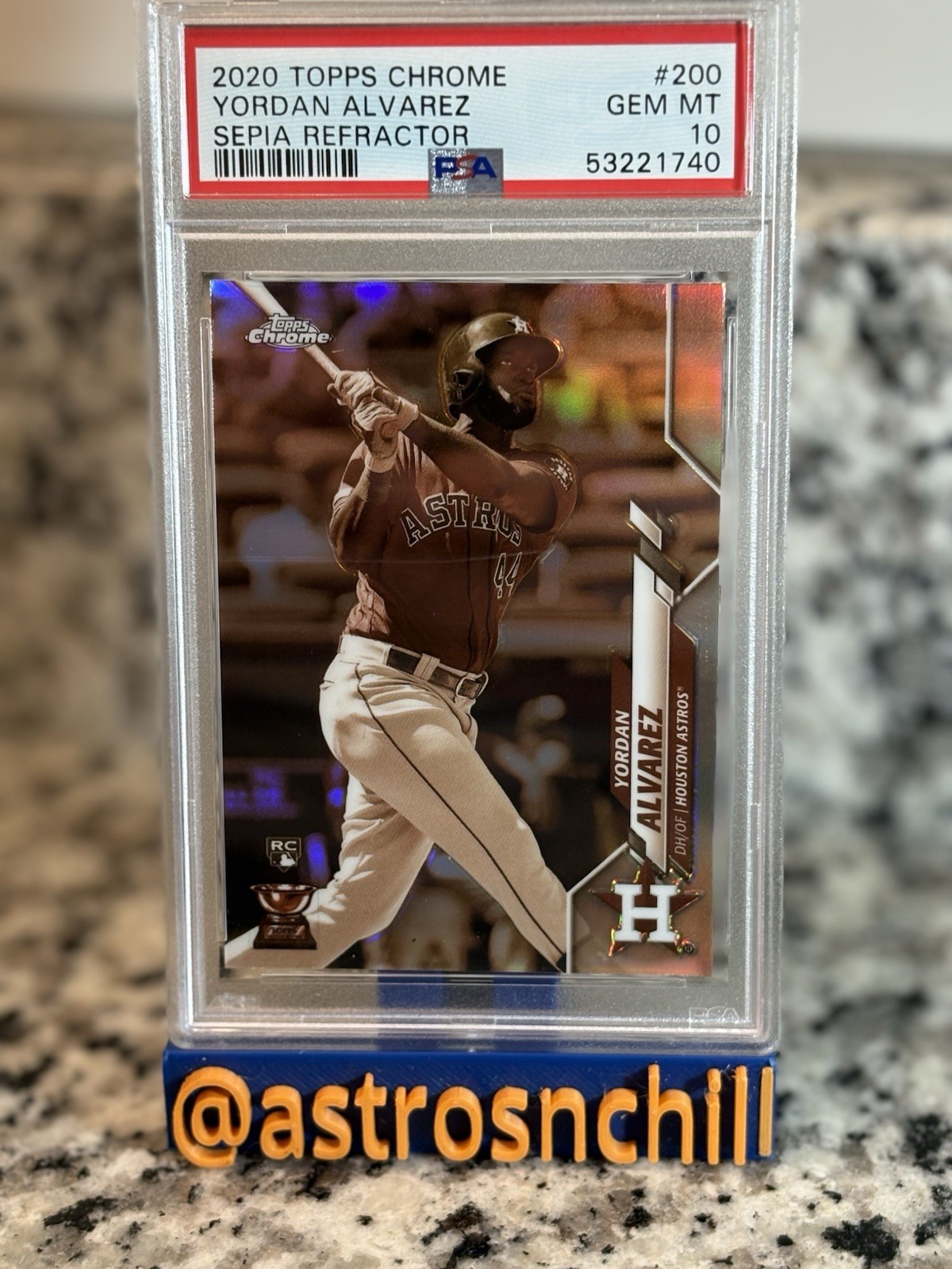 2020 Topps Chrome - Yordan Alvarez #200 Sepia Refractor PSA 10 RC Rookie Cup