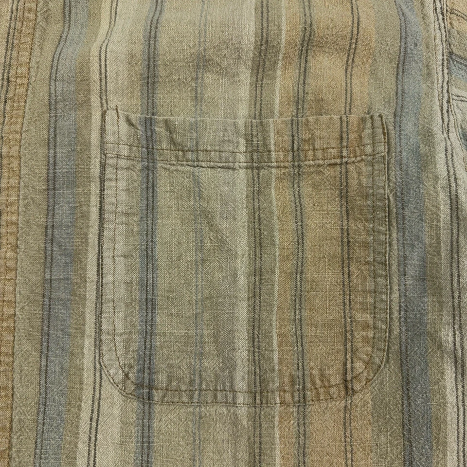 Cactus Clothing Company Western Shirt Mens L Striped Vtg 90s Collarless Rancher - Image 4 of 4