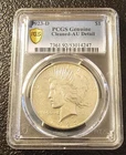 1923-D Peace Silver Dollar Pcgs Genuine Cleaned AU Detail 90% Silver