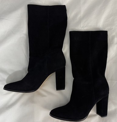 Ladies Black Suede Ralph Lauren Artisan Boots 8.5