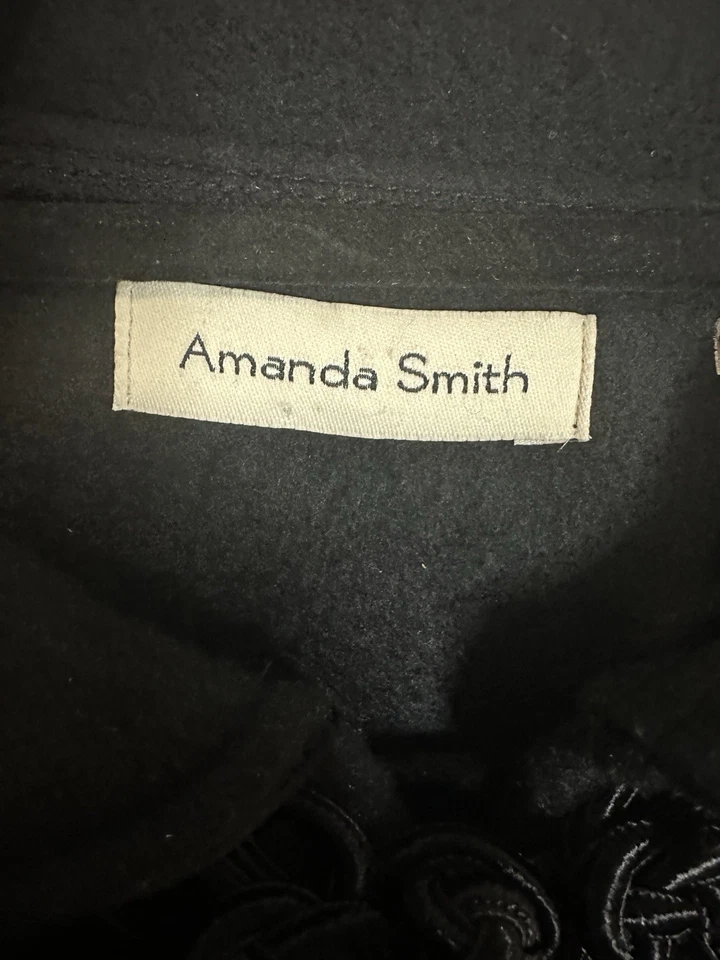 Amanda Smith черный флис плащ пальто пончо с переключателями застежки один размер - Изображение 3 из 4