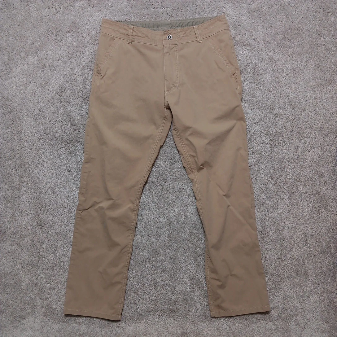 Kuhl Slax Pants Mens 32x32 Beige Nylon Outdoors Hiking Rip Stop Gorpcore