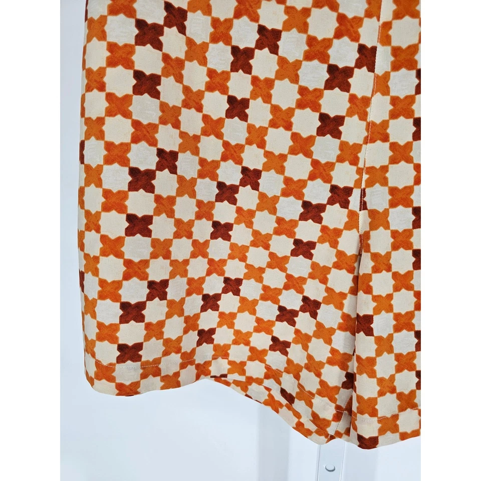 Шорты женские Tilley Anthropologie размер XL Tech Slk оранжевые модный принт шелк - Изображение 2 из 4