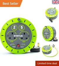 Reliable 13A Green Outdoor Extension Lead with Dual Socket and Safety Cut-Out