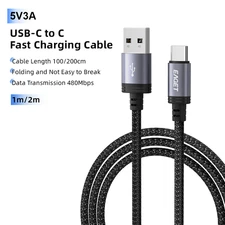 EAGET 3Pack 3/6.5Ft USB A to Type-C Cable Fast Charger Charging Data Sync Cord