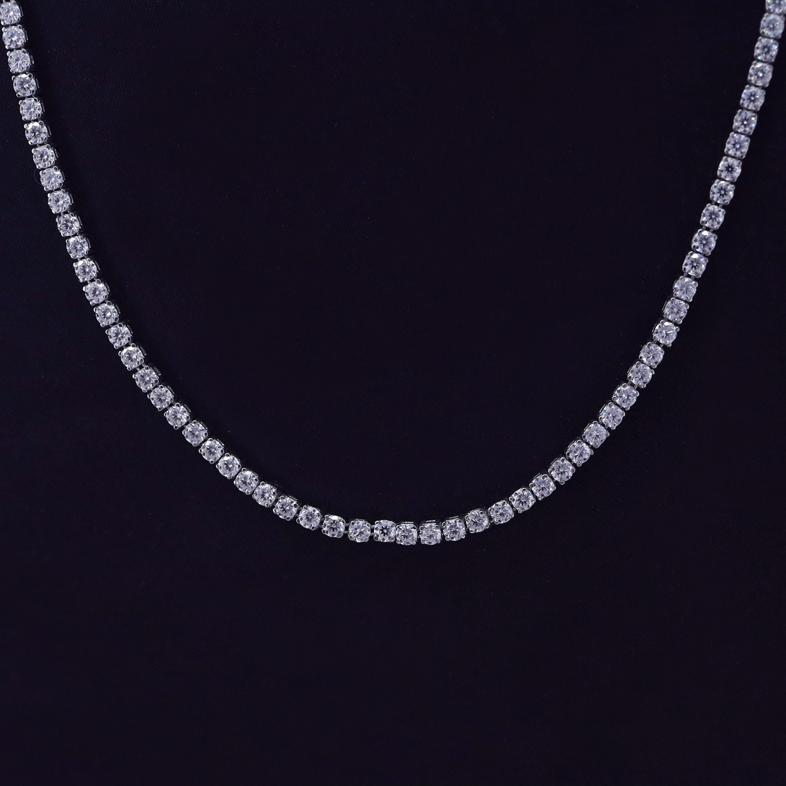 2mm SOLID 925 Sterling Silver Micro Tennis Chain Real CZ Necklace