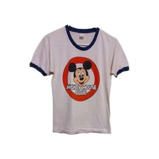Vintage Mickey Mouse Club Ringer t-shirt Size Small Used As-Is