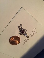 Sterling simulated Ruby Red Birthstone Girl - Charm Pendant