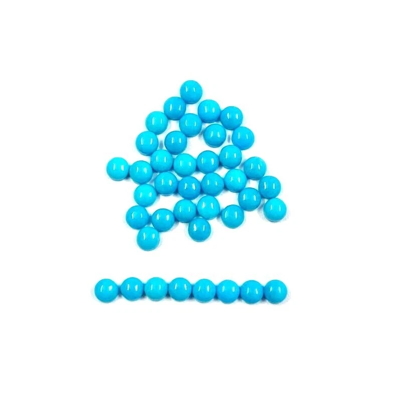 AAA Natural Arizona Turquoise 1.25mm Round Shape Cabochon Losse Gemstone 200 Pcs - Image 2 of 4