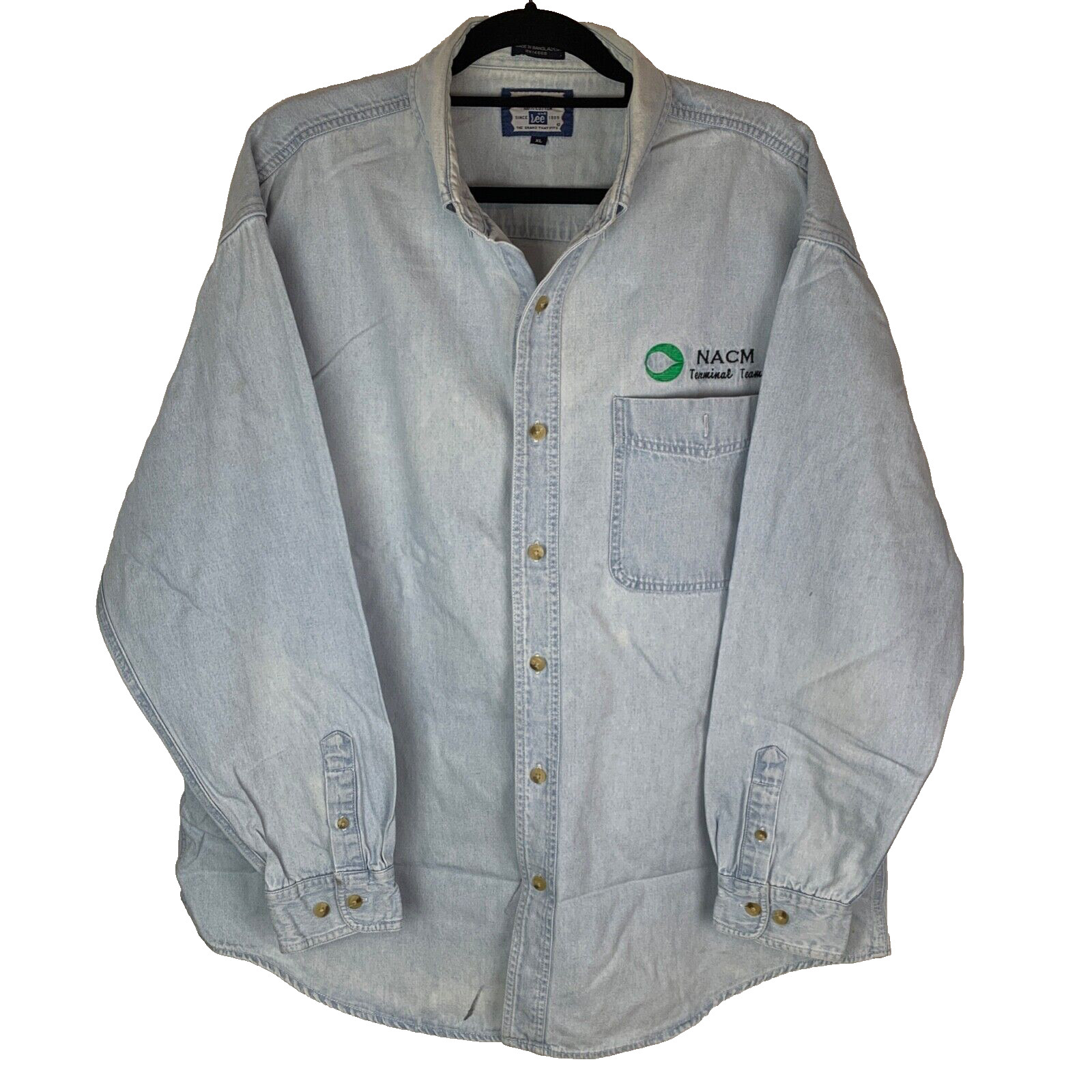 Lee Branded NACM blau Denim Button Down Hemd Größe Herren XL Lee Branded NACM blau Denim Button Down Hemd Größe Herren XL