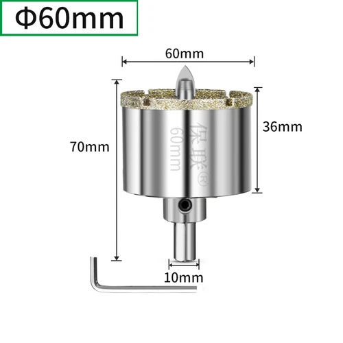 Diamantbohrer 16mm - 120mm Bohrkrone Lochsäge Fliesenbohrer Keramik Marmor Glas - Picture 28 of 41