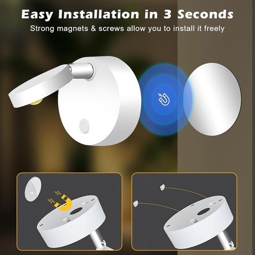 Rechargeable LED Spotlight for Indoor, Wireless RGB Spot Light with 2 Pack - Picture 4 of 8
