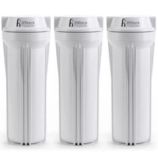 3pc Water Filter Housings For RO, DI, Drinking Water Filtration Systems 1/4" FPT