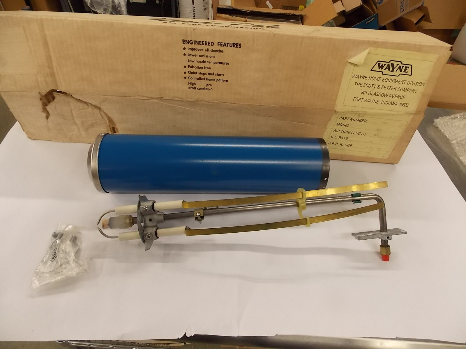 New Wayne Combustion 31171 EG1 15" Oil Burner Air Tube w/ Gun Assembly