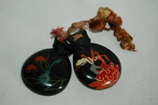 Vintage Hand Painted Spanish Castanets Flamenco Dancers