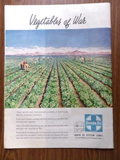 1945 Santa Fe Railroad Ad Vegetables of War 1945 Eversharp Presentation Pen Ad