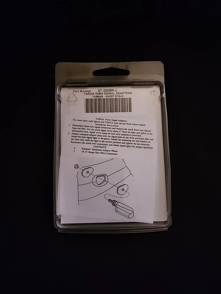 Adaptadores de señal de giro Targa Yamaha parte de tallo corto # 07-250BK-L  Foto 2 de 2