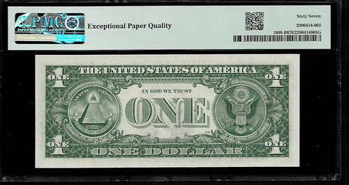 US 1 Dollar 1974 PMG 67 EPQ UNC Fr #1908-B FRN New York Neff/Simon - Picture 2 of 4
