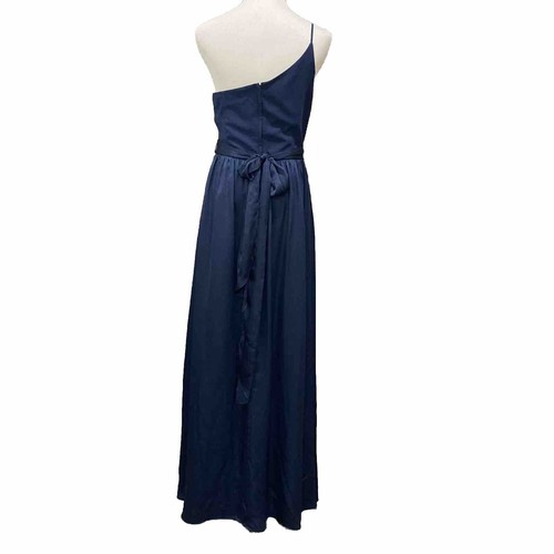 David’s Bridal Navy Blue One Shoulder Bridesmaid Prom Maxi Dress Gown Size 8 NWT - Picture 4 of 9