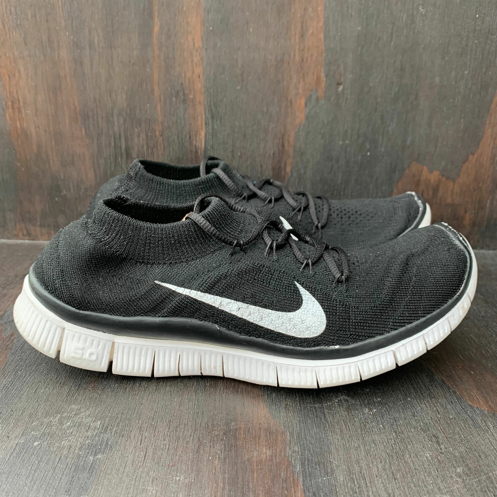 Nike Womens Free 5.0 Flyknit 615806-010 Black Lace Up Low Top Running Shoes  Sz 8 | eBay
