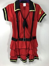 FireFighter Costume Womens Medium 8-10 Cosplay Roleplay Outfit Red Dress NWT