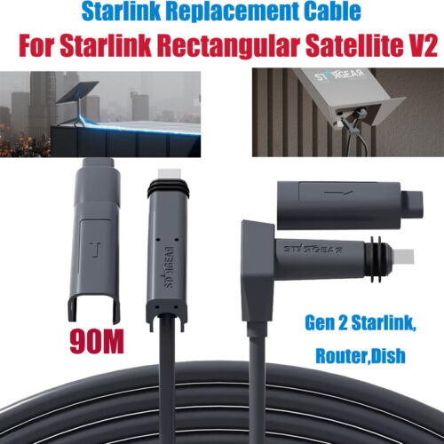Kit de plato de enrutador 90M cable de extensión de repuesto para Starlink Satellite Gen 2 - Imagen 1 de 8