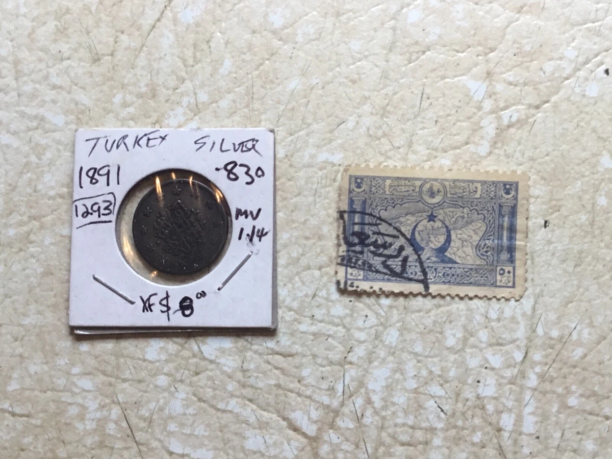 XXX RARE 129316 1891 Turkey 1 Kurush Silver Coin Stamp 1916 WW1 50P lot |  eBay