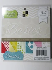 DCWV 6 x 6 Pattern Paper Pad, The Basics Stack, Retired