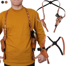 Leather Tactical Shoulder Underarm Gun Holster Pistol Concealed Carry For Glock