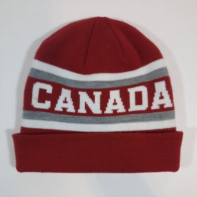 Canada Roots Winter Hat Roots Canada Beanie Knit Winter Hat Red White
