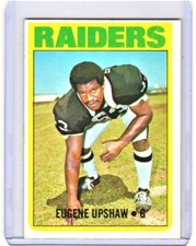 1972 TOPPS FOOTBALL CARD #186 EUGENE UPSHAW ROOKIE OAKLAND RAIDERS HOF HI GRADE